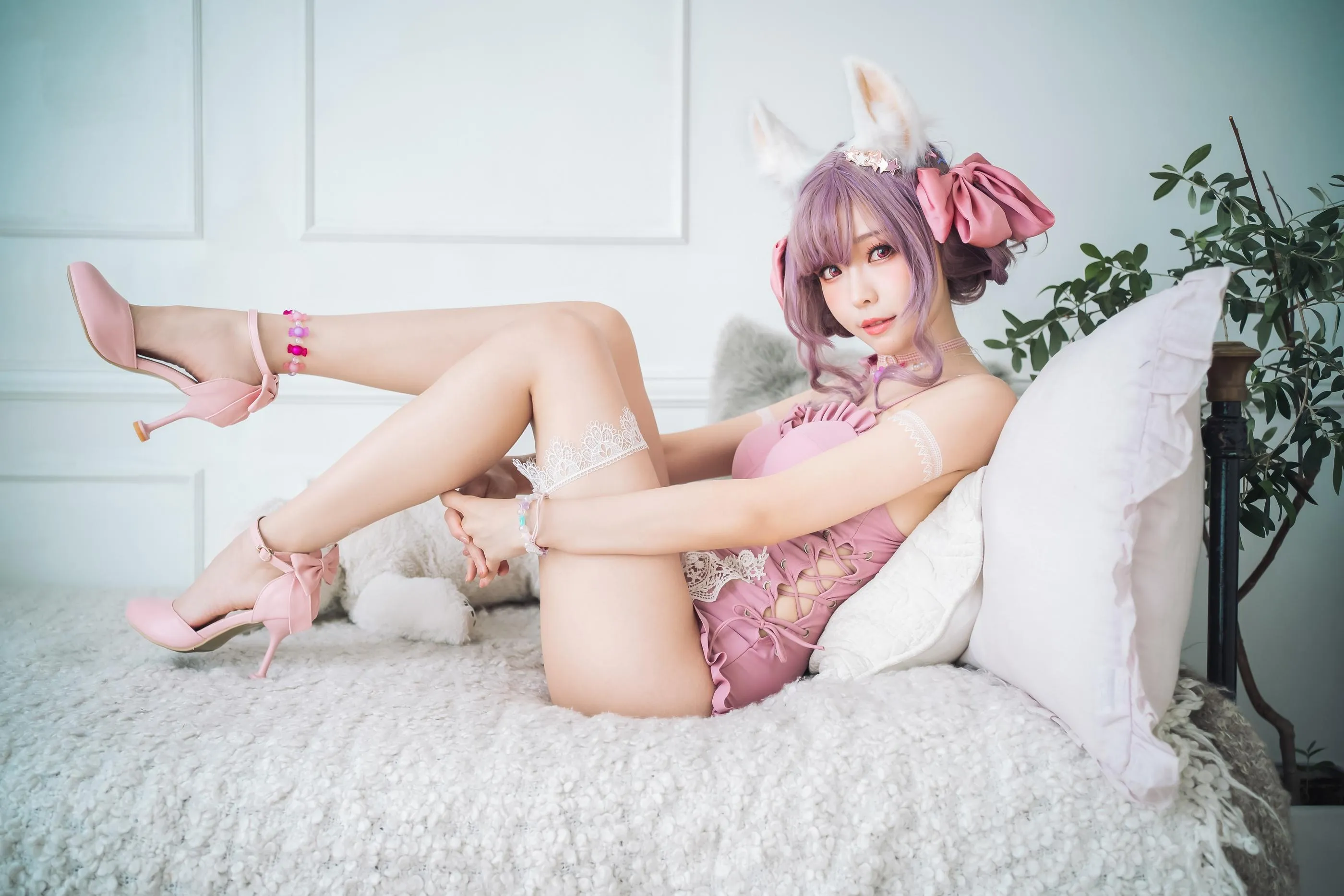 ElyEE子 – NO.82 Fluffy Summer – Original Swimsuit-粉色 [54P]插图1